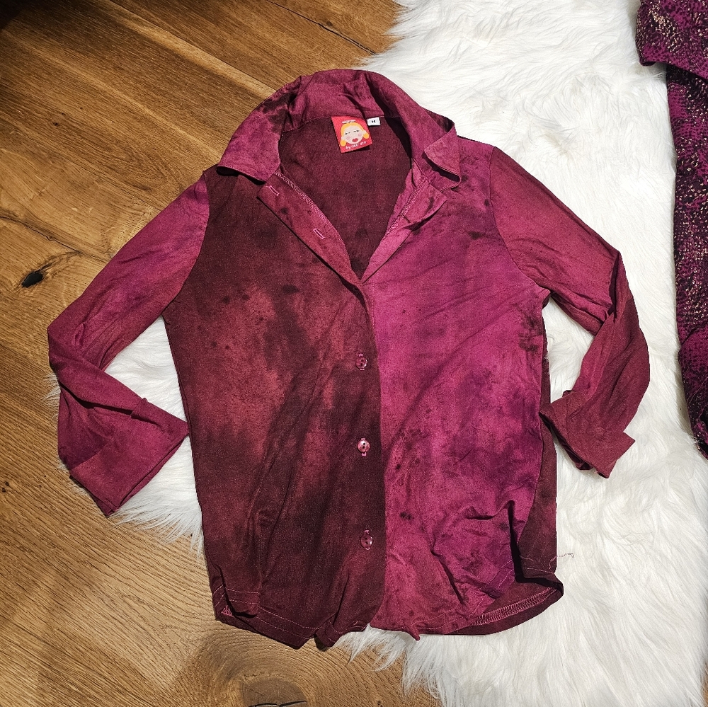 Vintage Stylish Burgundy Blouses - Picture 5 of 6
